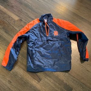Detroit Tigers Pullover Windbreaker Large L EUC